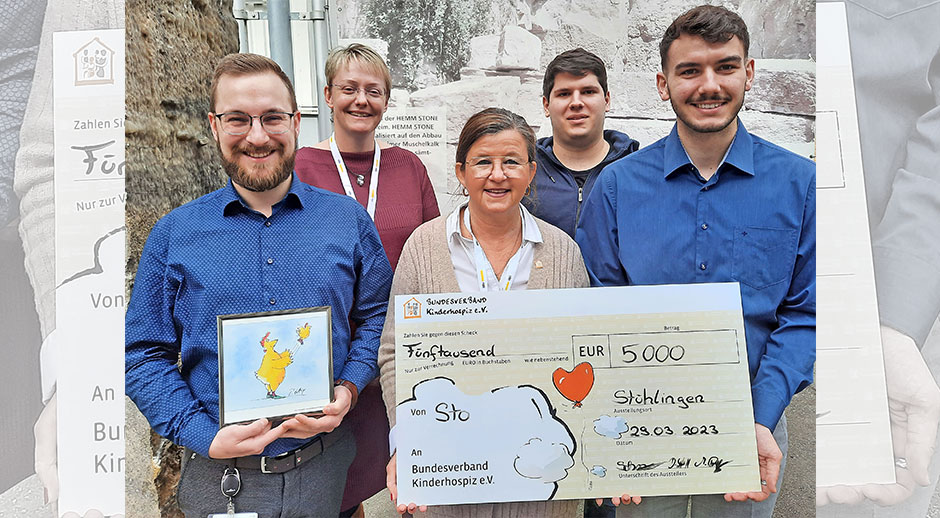 Sto-Azubis spenden 5.000 Euro an Bundesverband Kinderhospiz e.V.