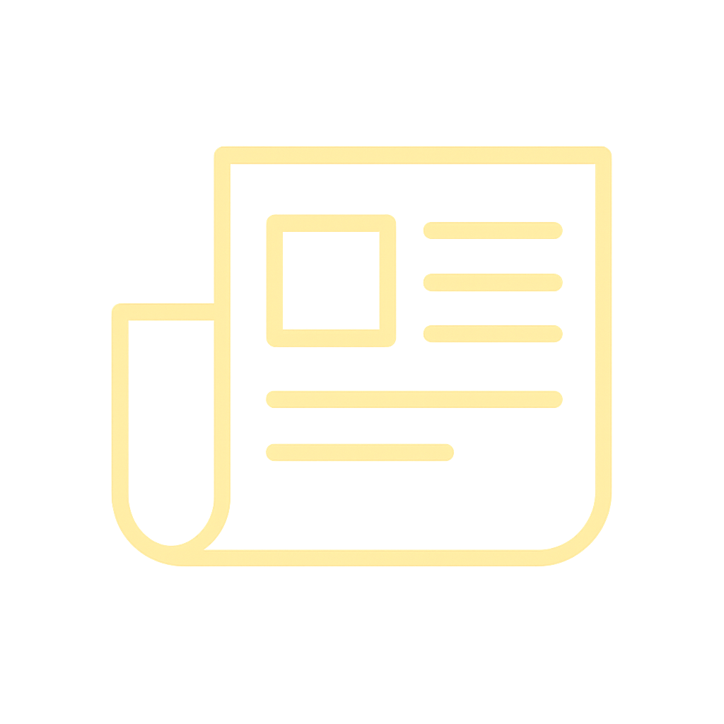 Pressemitteilungen Das Icon stellt die Titelseite einer Zeitung dar